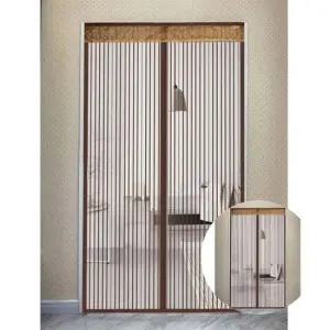 스트라이프 문 모기장 90x210cm 브라운 현관방충문 방충망문