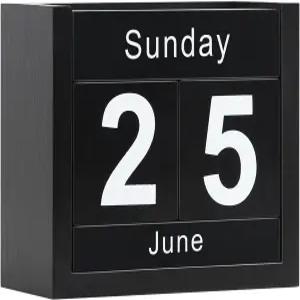 책상용 디어라인 나무 블록 캘린더 데일리 데스크톱 영구 책상 귀여운 날짜 표시 홈 오피스 장식용 데스크