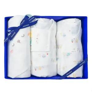 [갤러리아] (압소바출산,태교,배냇저고리세트)올리버오가닉배냇저고리+3종세트(A1B-10101SET)