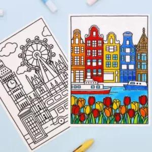 아모스 글라스데코 스티커 랜드마크 물감 만들기 미술놀이