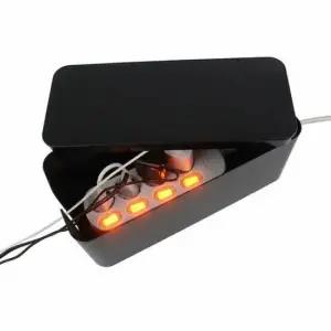 [JED] 블랙 다용도 멀티탭 전선정리함 중형