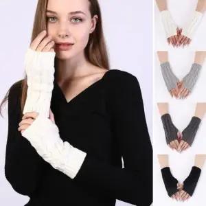 여성 사무실 거실 작업 손 보호 꽈배기 핸드워머