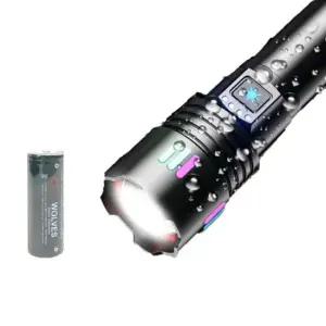 등산손전등 등산랜턴 해루질 6000루멘 26650포함 충전 줌 손전등