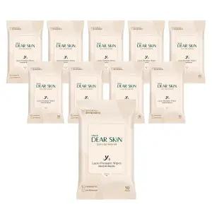 [롯데백화점]깨끗한나라 디어스킨 락토 페미닌 여성청결 티슈 10매x10팩