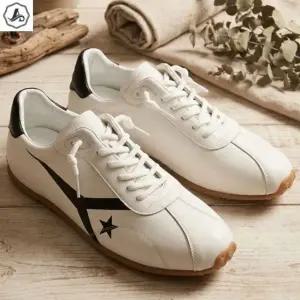 [애슬릿] 키높이 스니커즈 소가죽 사이드 스타 운동화 4cm