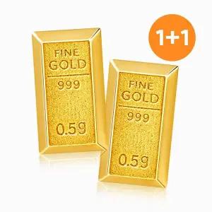 갤러리아 순금 미니 골드바 콩알금 24K 0.5g 1+1 세트