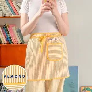 3color 선물 에이프런 식당 자수 앞치마 집들이 카페 레터링 스트라이프 이니셜각인 하프 꽃집 개업