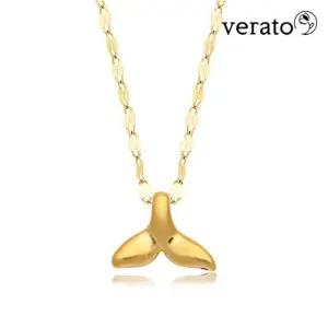 베라토 24K 순금 행운의 고래꼬리 세미목걸이 S