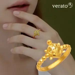 베라토 24K 순금 거북이 동글 반지 3.75g