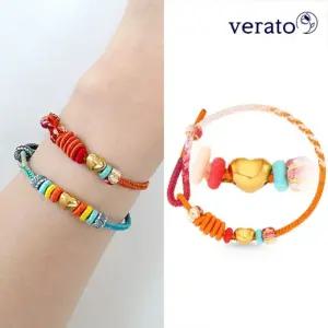 베라토 24K 순금 비비드 하트 매듭 팔찌