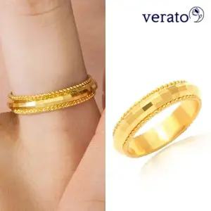 베라토 24K 순금 밀그레인 샤이닝 스퀘어컷 반지 3.75g