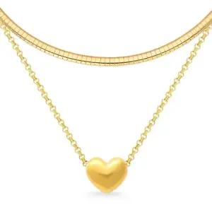 베라토 24K 볼륨 하트 목걸이 2종 세트