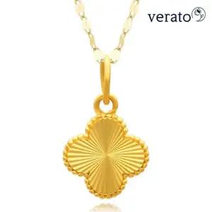 베라토 24K 순금 샤이닝 크로버 컷팅 세미 목걸이 0.85g S