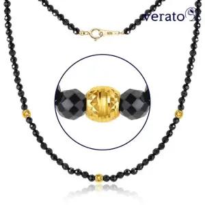 베라토 24K 순금 골드 컷팅볼 블랙스피넬 목걸이
