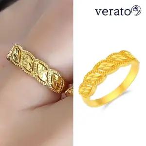 베라토 24K 순금 골든 웨이브 컷팅 반지 3.75g