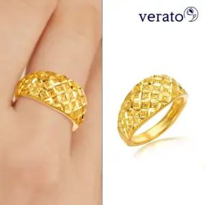 베라토 24K 순금 플라워 다이아 컷팅 반지 5.6g