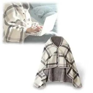 휴대용 극세사 입는이불 똑딱이 망토 어깨 무릎담요-WD44162