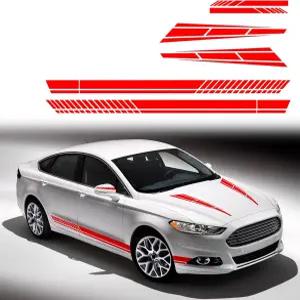 야무다 자동차 후드 바디 백미러 성격 풀 플라워 수정 장식 스티커 6개 YQ06 (빨간색)