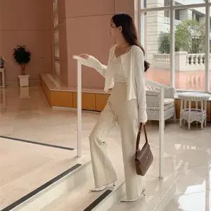 [케이클럽] 원트 쫀쫀 옆지퍼 와이드 슬랙스 여름 여성 출근룩 하객룩 와이드핏