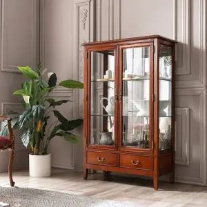 [무료배송] 수입가구 리파인 엔틱 양문유리장식장