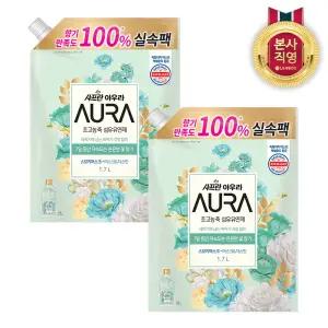 샤프란 아우라 리필 섬유유연제 1.7L 스모키머스크 x 2개