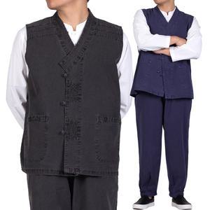 MM255 남성용 봄여름가을 면 조끼+바지 생활한복개량한복