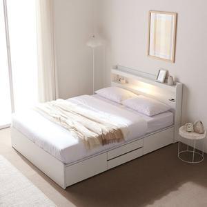 [케어퍼니처]단테 LED 수납형 서랍형 침대 슈퍼싱글 퀸 침대 프레임