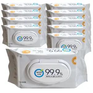 깨끗한나라 클린 손소독티슈 캡 60매 X10개