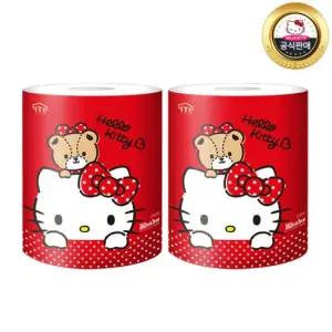 헬로키티 3겹 천연펄프 점보롤 160M 3롤 2팩 총 6롤