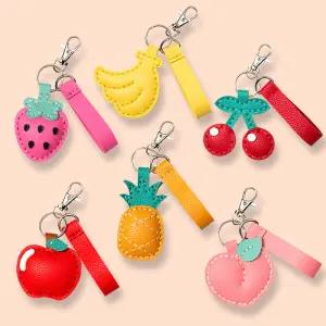 과일 가죽 키링 만들기 손바느질 키홀더 DIY 열쇠고리 방과후