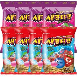 새콤달콤 200G 딸기블루베리소다(4개)+포도복숭아(4개)