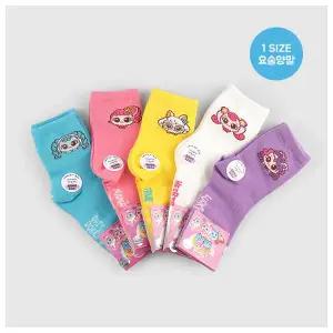 아동중목 캐릭터 논슬립 3세~10세 (ONE SIZE) 얄쏭달쏭 캐치 티니핑 요술양말 5종 5켤레세트