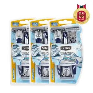 쉬크 쿼트로4 티타늄 휴대용 면도기 3입 x 3개