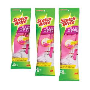 3M 스카치브라이트 황토숯 고리형 고무장갑 대