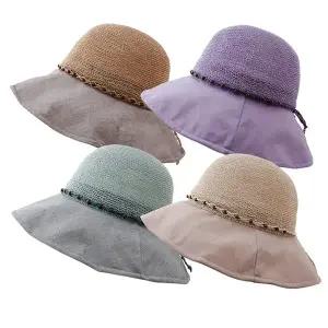 리본띠 와이어챙 벙거지 4color 시원한 여름 바캉스 비치모자/Q-N0270