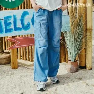 [보리보리/에어워크 주니어]여아 주니어 트렌디 카고 와이드핏 데님 팬츠