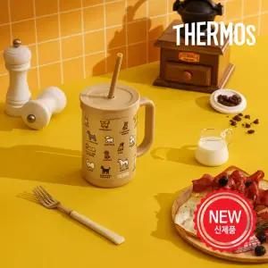 써모스X제로퍼제로 더 콤팩트 스트로 컵앤텀블러 TKHA-600KC / 빨대 뚜껑 실리콘