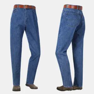 남성 밑위 긴 통큰 사계절 청바지 BB660 중년 아빠옷