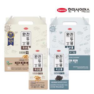 [한미]완전두유 더진한 국산콩 무가당 16팩 + 검은콩 무가당 16팩 190ml 총32팩