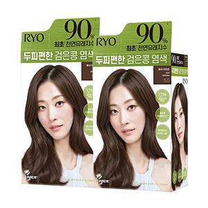 려 두피편한 검은콩 염색 5.0 애쉬브라운120g 2개 / 새치머리용 염색약