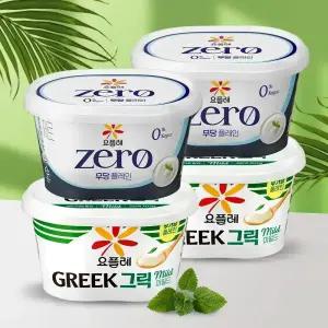 빙그레 요플레 그릭요거트 마일드 무가당 / 제로 무당 플레인 400g 4개