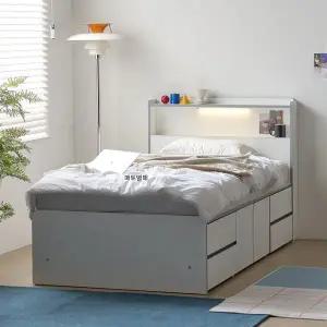 [아이앤] 헤르온 LED 수납헤드 2단 침대 프레임 슈퍼싱글 WF