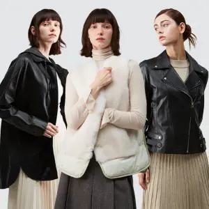 [후스타일]여성 천연가죽 자켓코트 기획전/레더/라이더자/후드자켓