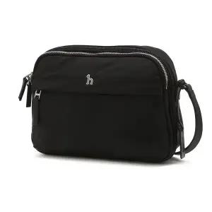 [헤지스](대구신세계)[아이코닉] 나일론 로고 지퍼 크로스백 HJBA5E710BK