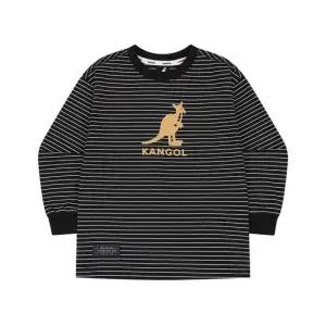 캉골키즈 로고 그래픽 롱 슬리브 스트라이프 티셔츠 RC 0209 블랙