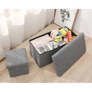 튼튼한 접이식 수납 쇼파 편안한 패브릭 폴딩 의자 수납함 소파 74X35X37
