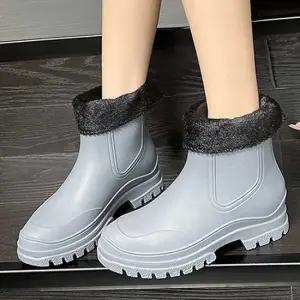 여자 겨울 기모 털 예쁜 레인 장화 내피 탈부착 코디 비오는날신발 여성용장화 여성패션장화