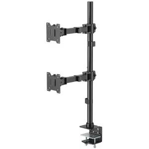 최대 49인치 세로2단 관절암형 고중량 듀얼 이단 모니터 거치 상하좌우 높이조절 피벗회전 풀모션 스탠드 받침대 호환용