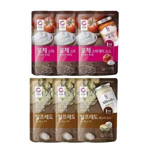 청정원 싱글파우치로제소스 170g  + 알프레도소스150g 각 3개 (총6개)