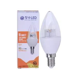촛대구 장수램프 E14 5W 투명 전구색 YTC37A1-CL1-051430